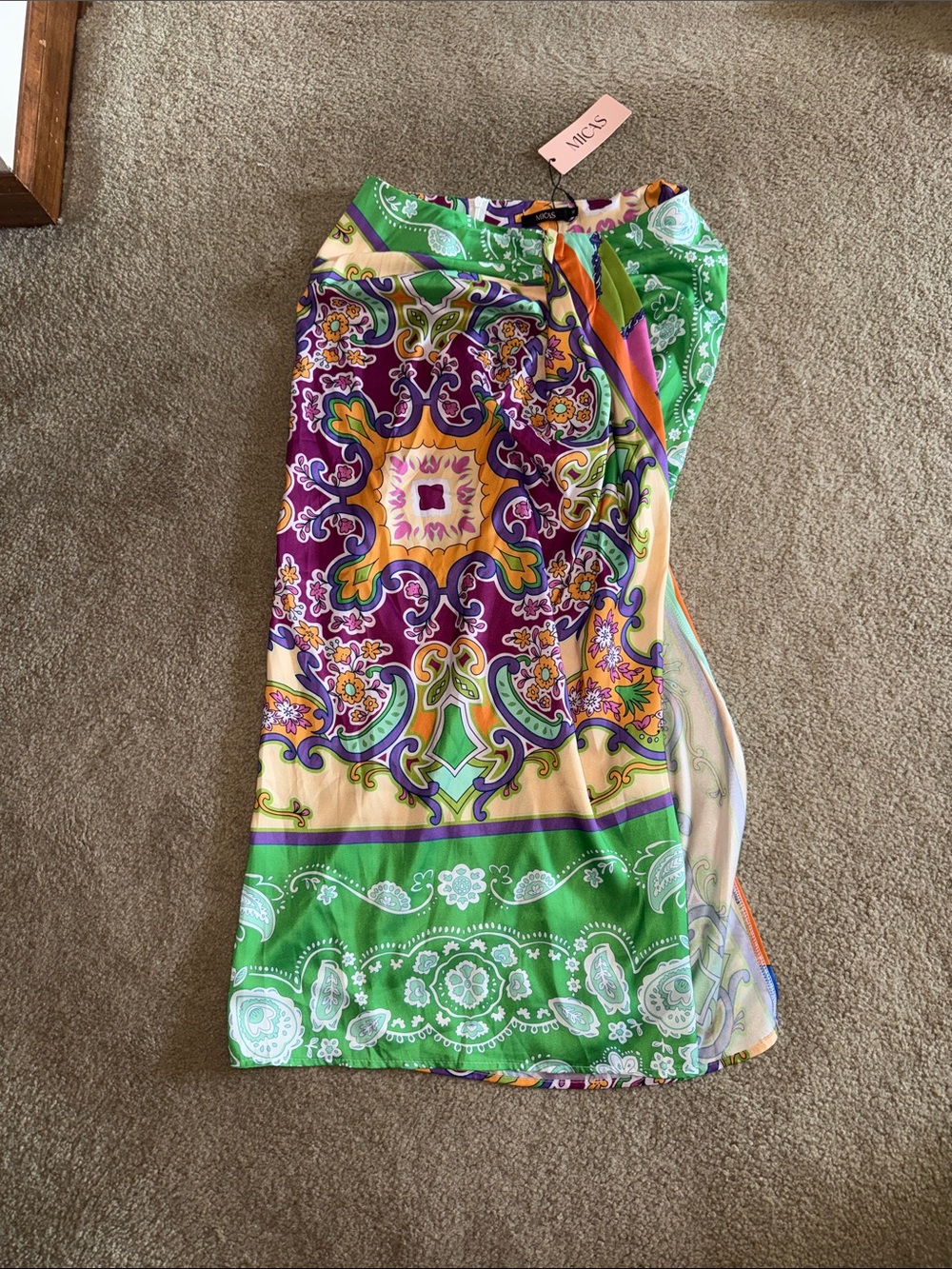 Vibrant Paisley Multicolor Swim Sarong Cover-Up